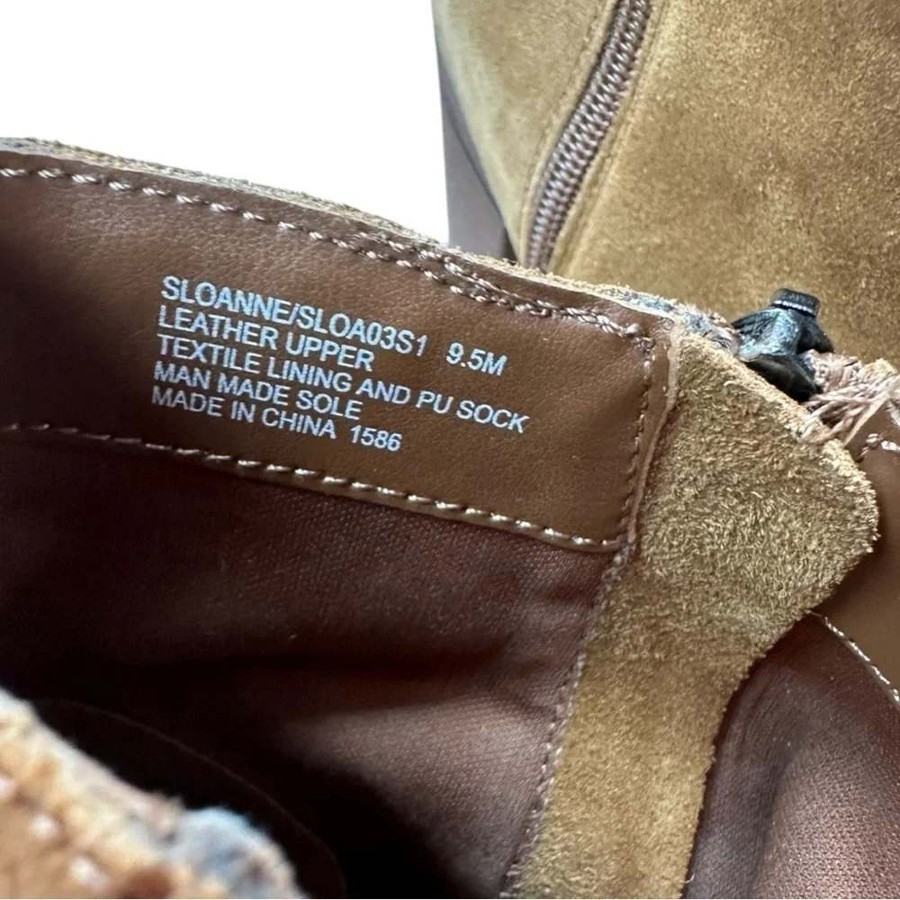 Steve Madden Sloanne Suede Leather Platform Ankle Boots in Cognac | Size 9.5